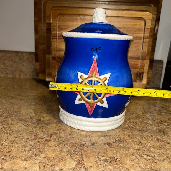 VINTAGE COOKIE JAR Canister Geo Z Lefton Nautical - Picture 11 of 13